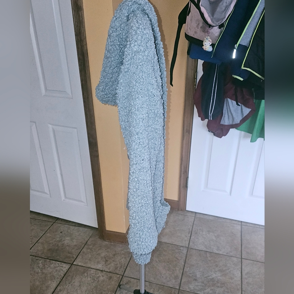 Nwot pink rose hooded cardigan sz sm. Sage green. - Picture 3 of 4